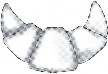 Diagram of a croissant bent into a semi-circle or crescent