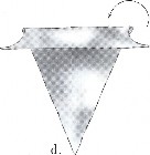 Diagram of a croissant shape with top rolled down over the upside down triangle